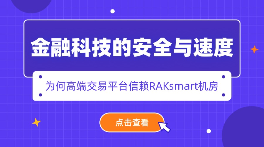 金融科技的安全与速度：为何高端交易平台信赖RAKsmart机房