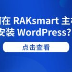 如何在 RAKsmart 主机上安装 WordPress？